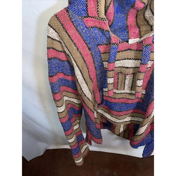 El Paso Saddle Blanket Co. Men’s Comfort Hoodie Size Large Blue Beige Colorblock - Picture 6 of 12